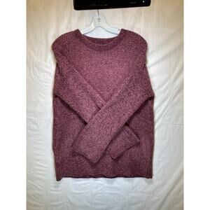 Matty M Ladies' Chenille Crewneck Sweater - Red- Small